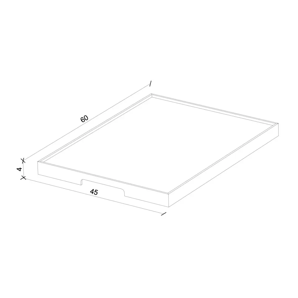 Masif Meşe Sunum Tepsisi – EDGE Serisi Raw - 45x60 CM