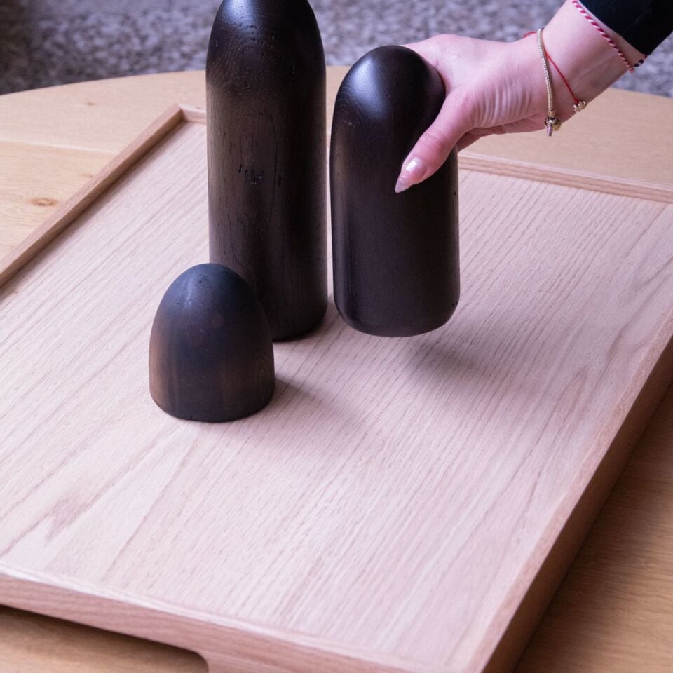 Masif Meşe Sunum Tepsisi – EDGE Serisi Raw - 45x60 CM