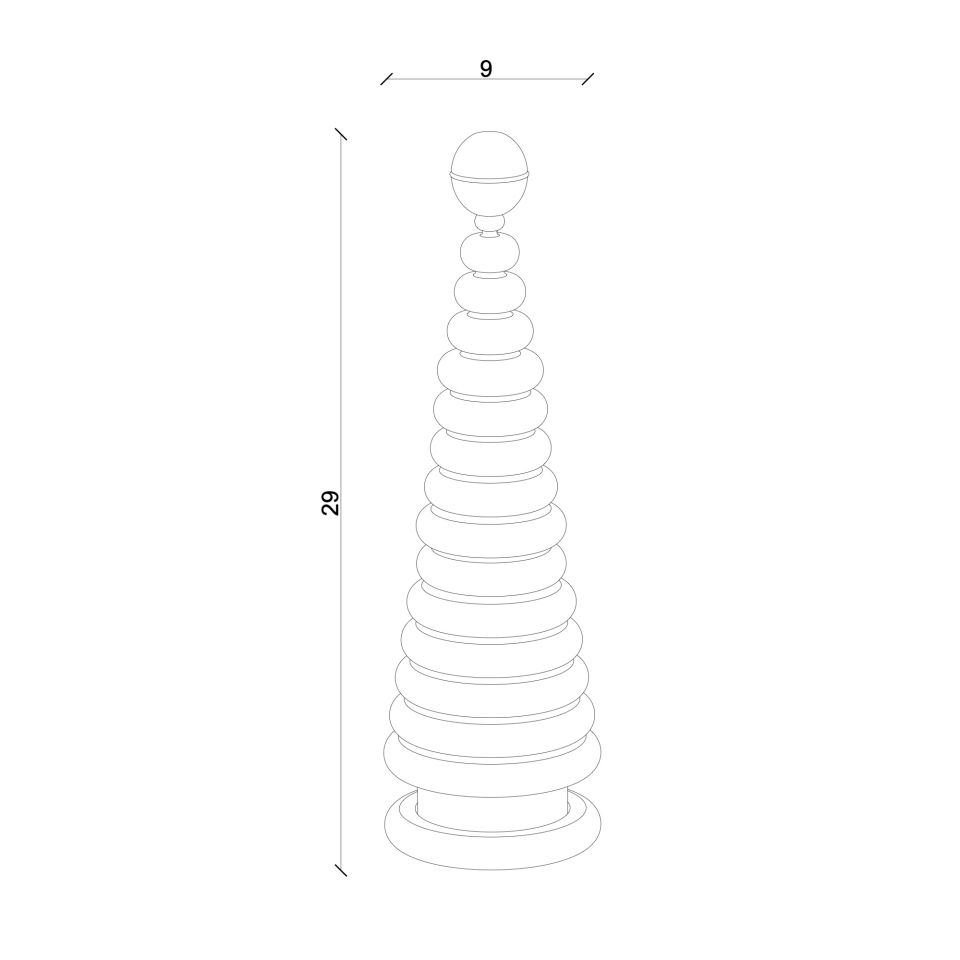 Ahşap Yılbaşı Ağacı CEDAR – Pirinç Başlıklı Sedir, Büyük Boy