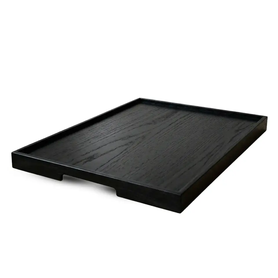 Masif Meşe Sunum Tepsisi – EDGE Serisi Black - 45x60 CM
