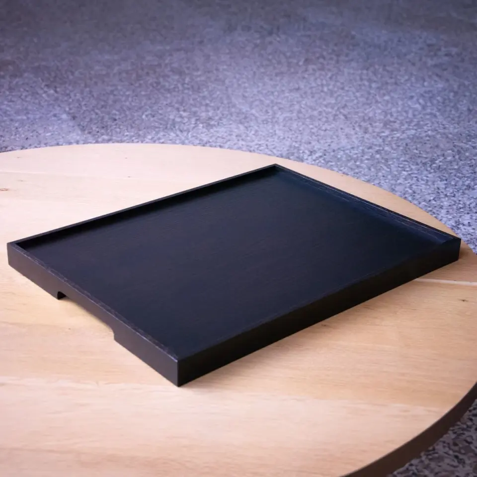 Masif Meşe Sunum Tepsisi – EDGE Serisi Black - 45x60 CM