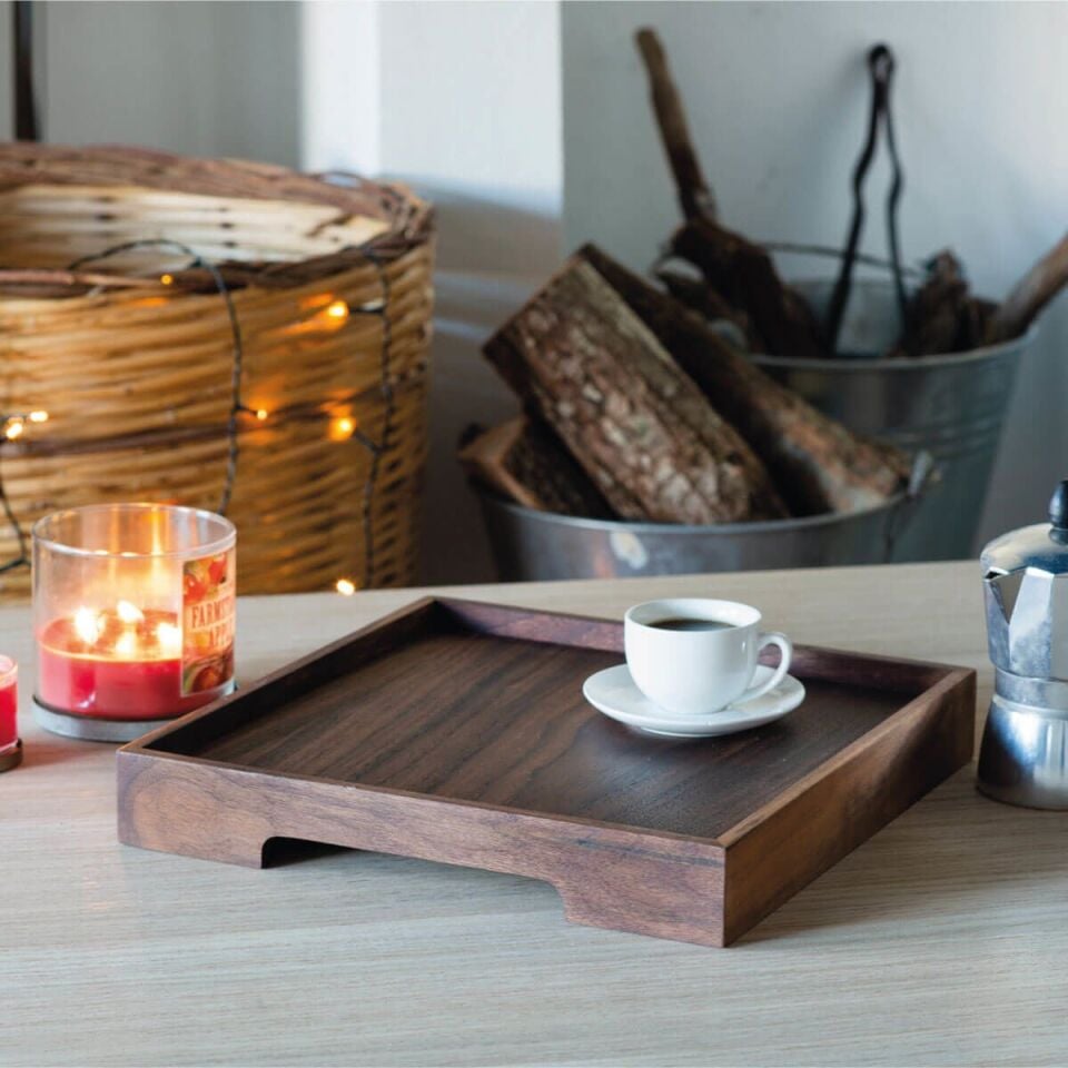 Masif Ceviz Sunum Tepsisi – EDGE Serisi Forest - 30x30 CM