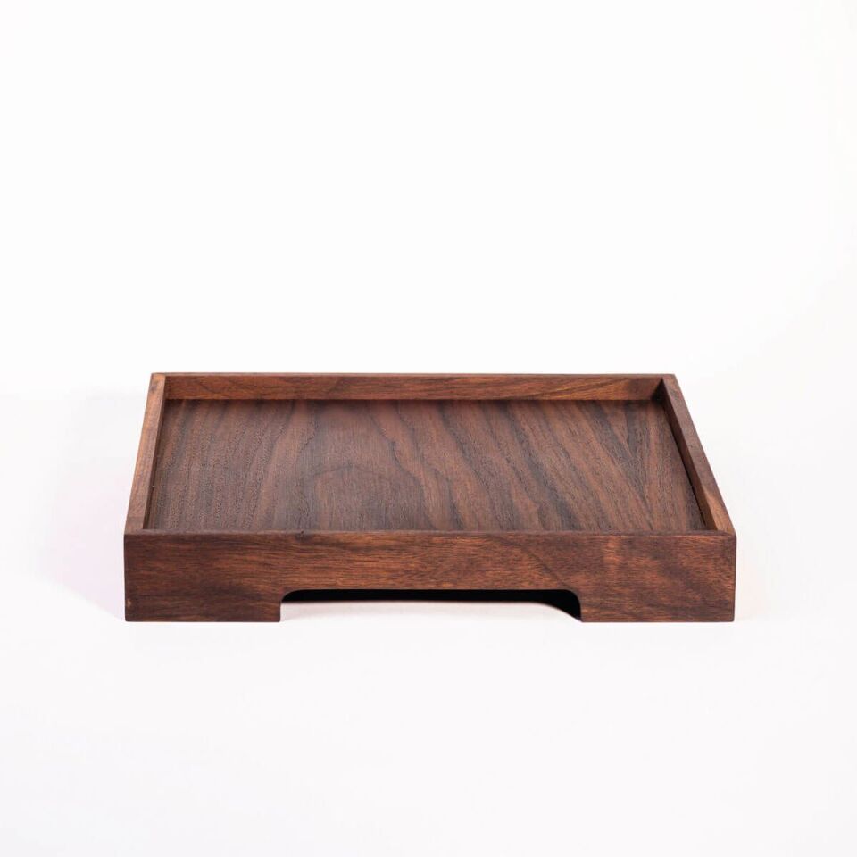 Masif Ceviz Sunum Tepsisi – EDGE Serisi Forest - 30x30 CM