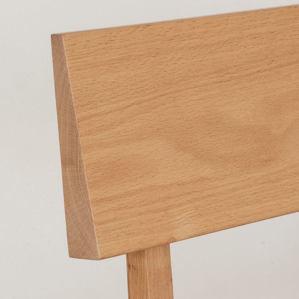 Solid Oak Upholstered Bench with Backrest – PI Series