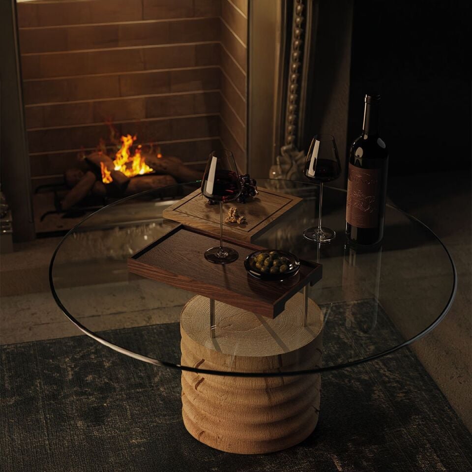 Masif Ceviz Sunum Tepsisi – EDGE Serisi Forest - 50x30 CM