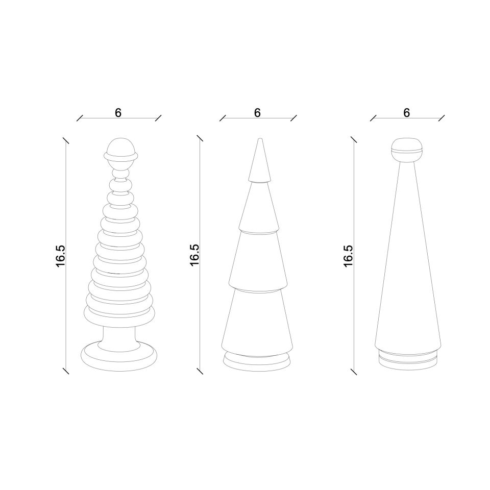 Ahşap Yılbaşı Ağacı Seti – Sedir, Orta Boy