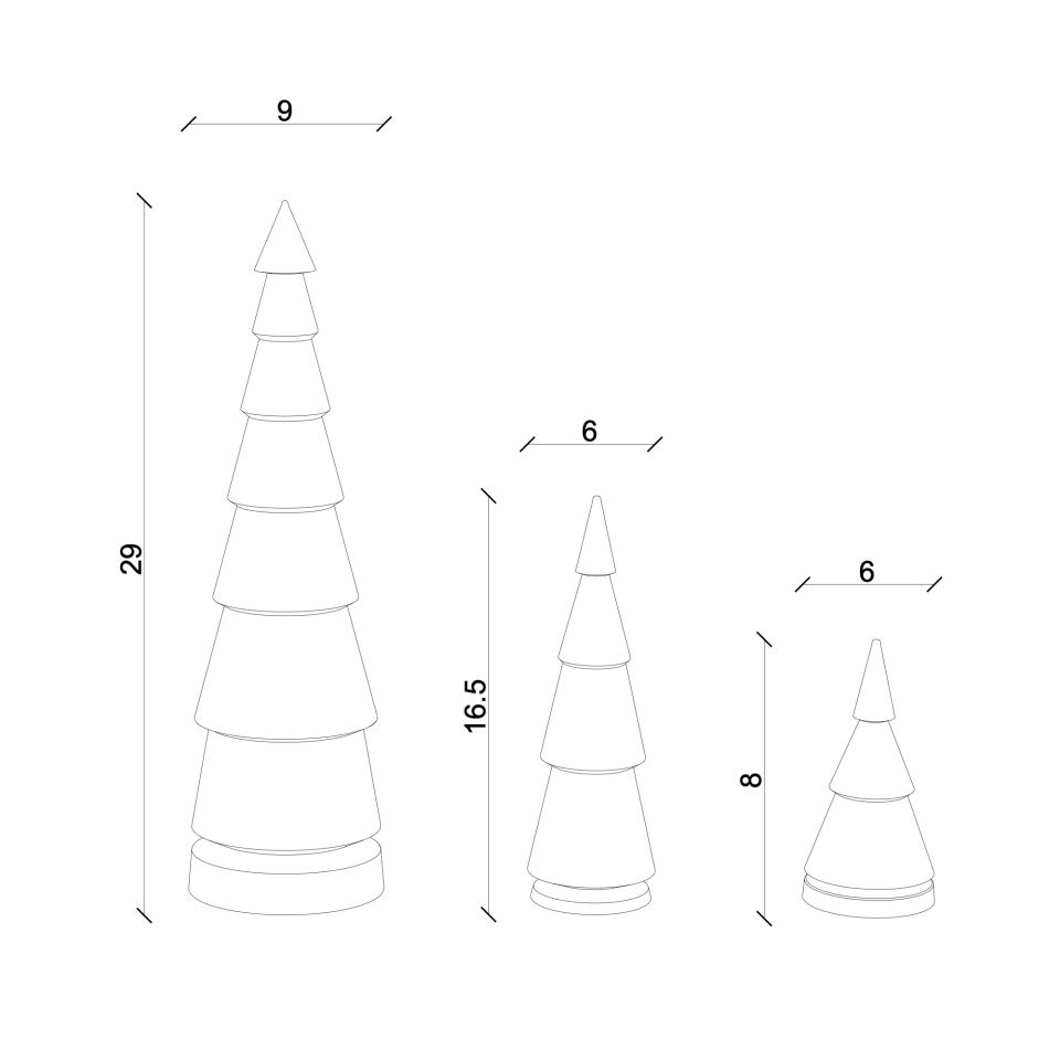 Wooden Christmas Tree Set FIR – Cedar