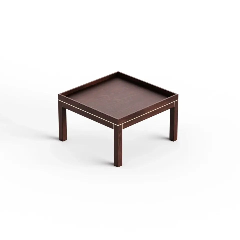 Ahşap Orta Sehpa - EDGE Serisi, Ceviz Forest - 60x60 CM