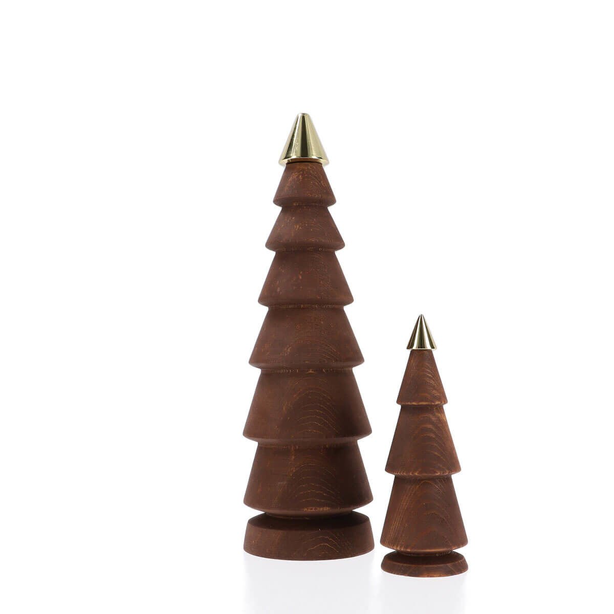 Wooden Christmas Tree Set, Double FIR – Brass Headed Cedar