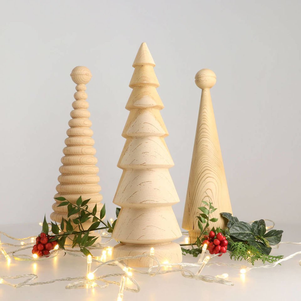 Wooden Christmas Tree Set – Cedar, Large