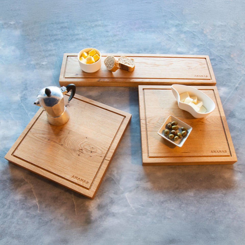 Meşe Sunum Tahtası Seti – BORDER Serisi