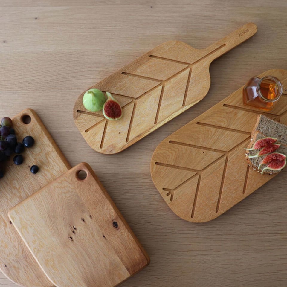 Masif Meşe Sunum Tahtası – LEAF Serisi