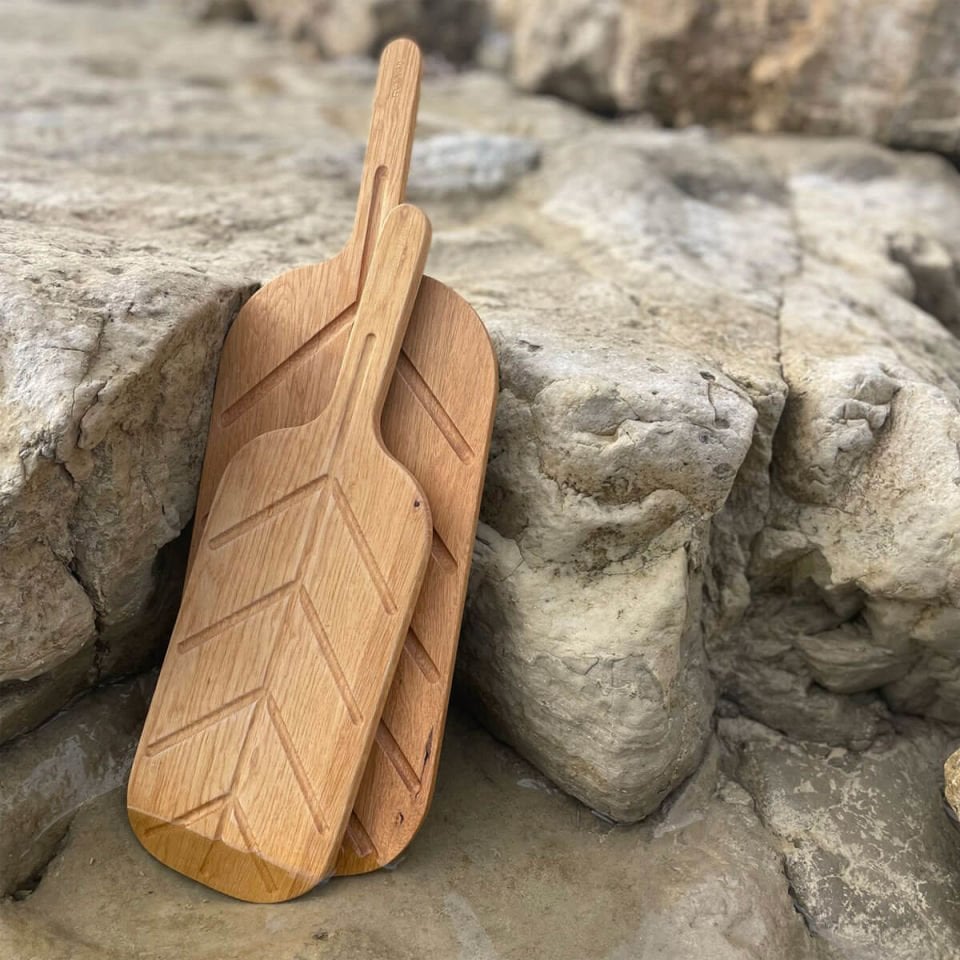 Masif Meşe Sunum Tahtası – LEAF Serisi