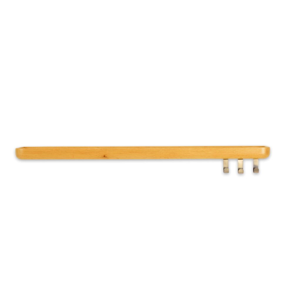 Aynalı Masif Meşe Uçan Raf Honey - 90x15 CM