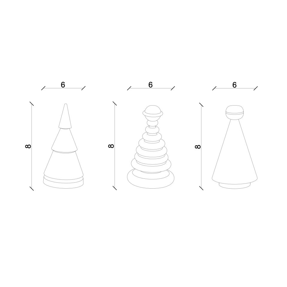 Wooden Christmas Tree Set – Green Divan with Ceramic Headboard, Small Size