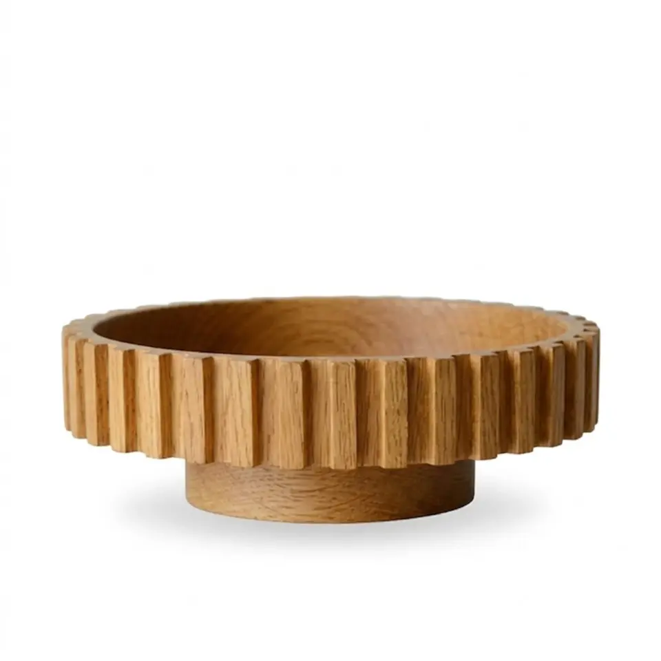 Masif Ahşap Dönen Servis Tepsisi -  DOCIA Serisi Honey