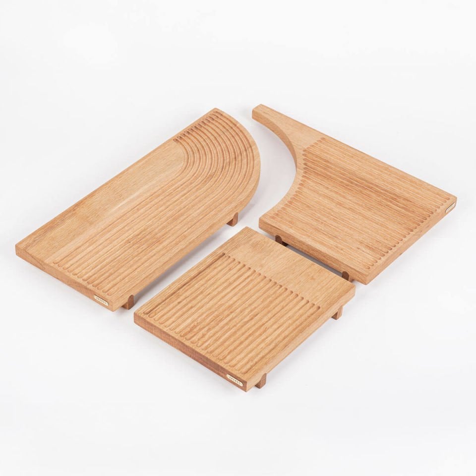 Pineapple Serving Board Set - Solid Oak Wood Serving Set 1