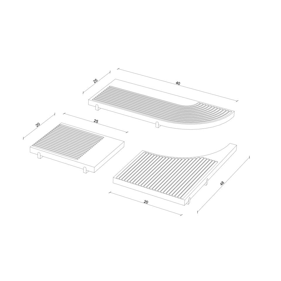 Üçlü Masif Meşe Sunum Tahtası Seti
