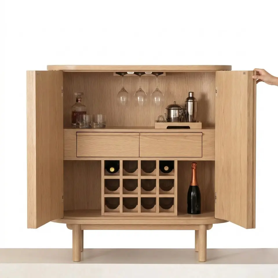 Ahşap İçki Dolabı – DOCIA MAHZEN Serisi Raw