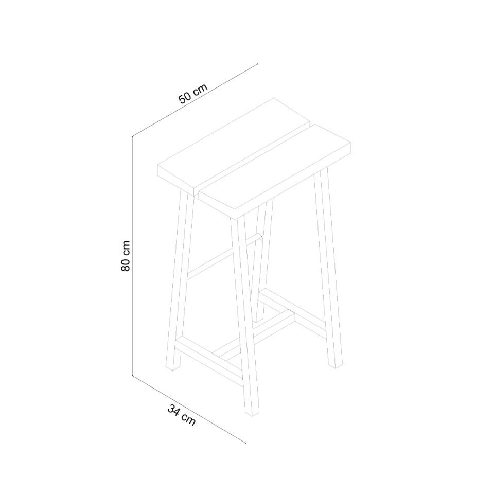 Ahşap Bar Taburesi - PI Serisi, Yüksek