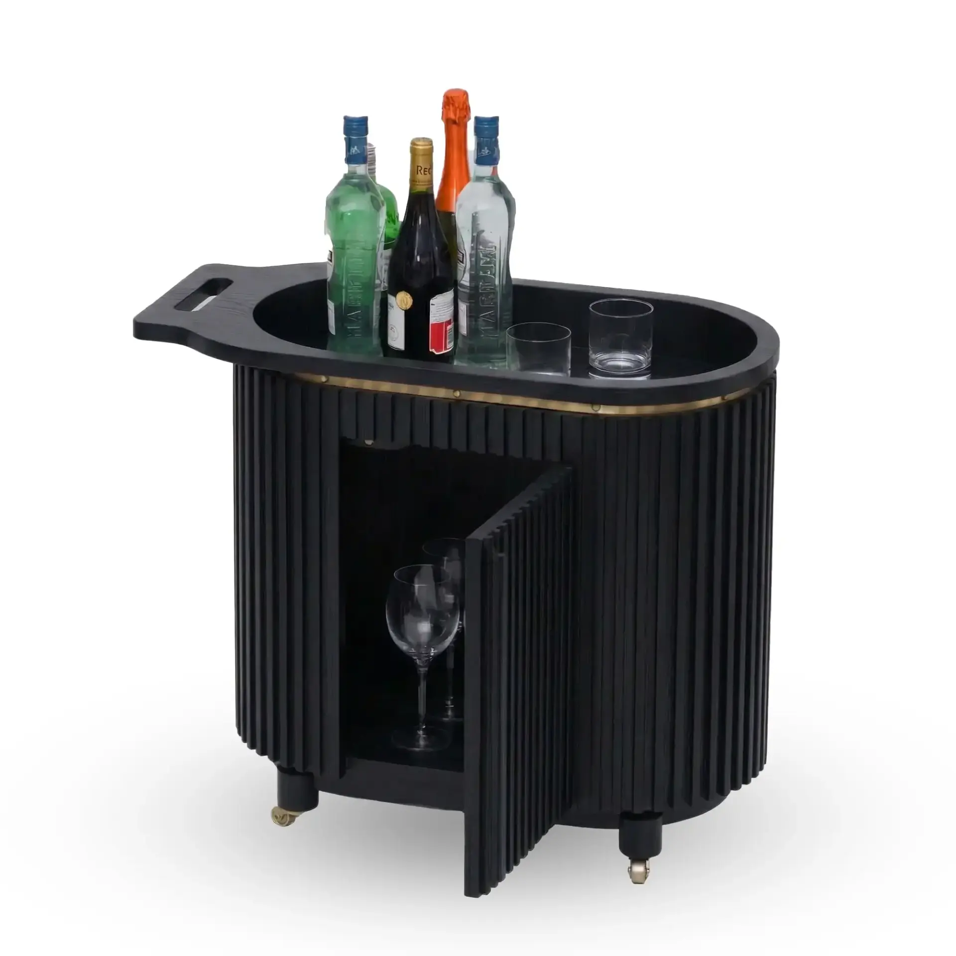 Masif Ahşap Servant 2 - DOCIA MAHZEN Serisi Black