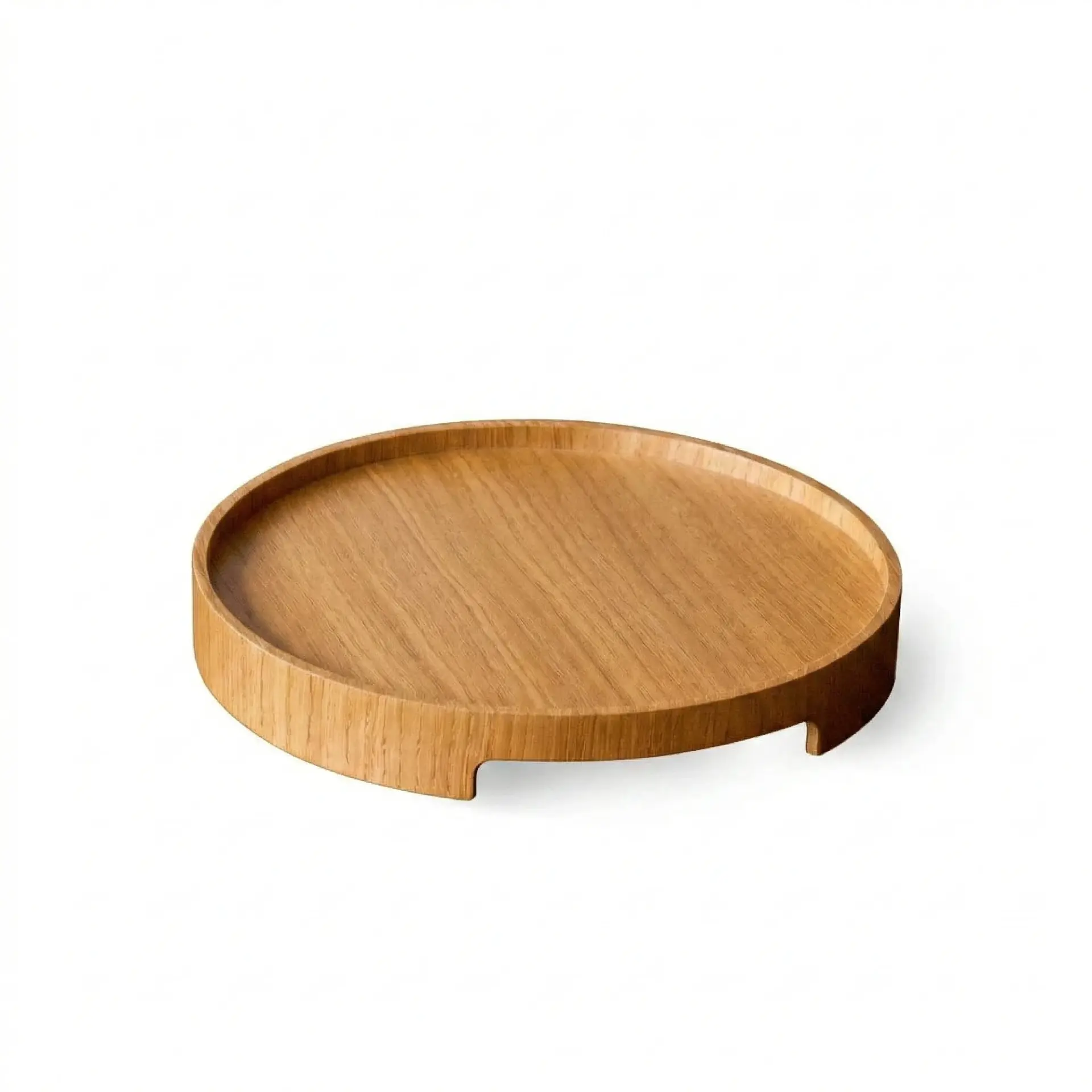 Masif Meşe Yuvarlak Sunum Tepsisi – EDGE Serisi Honey