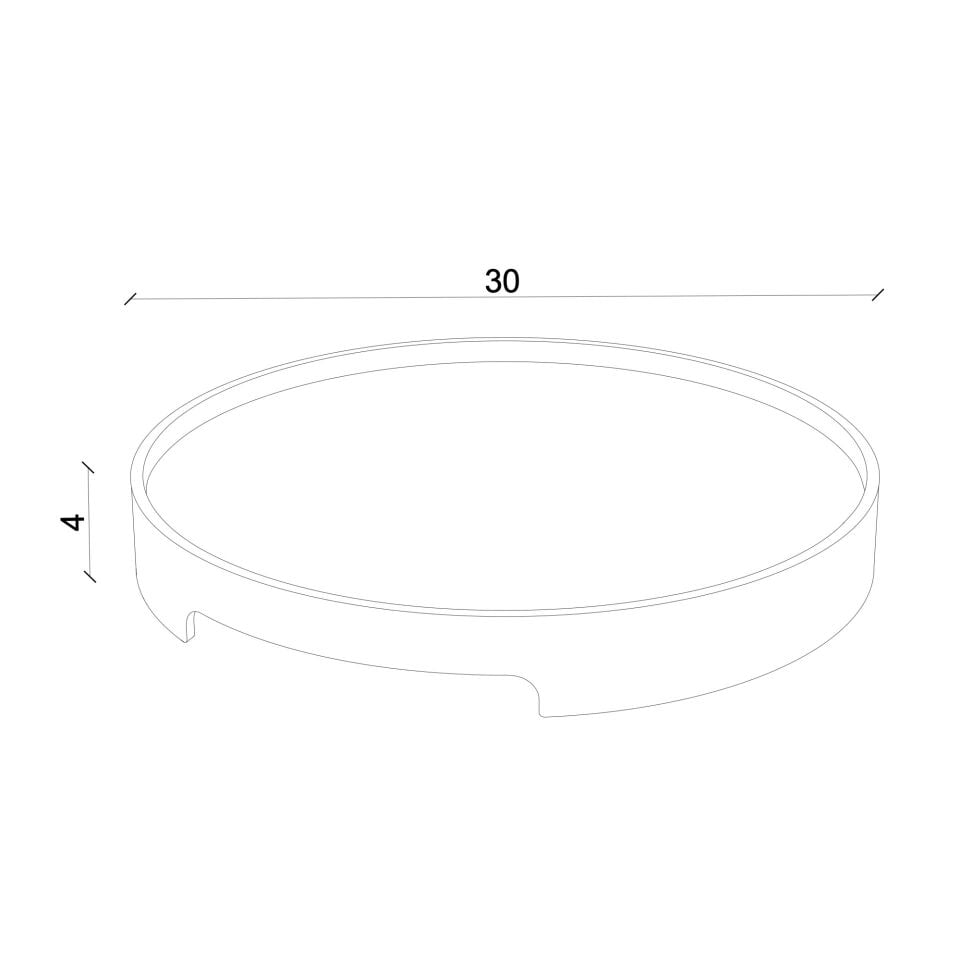 Masif Meşe Yuvarlak Sunum Tepsisi – EDGE Serisi Raw