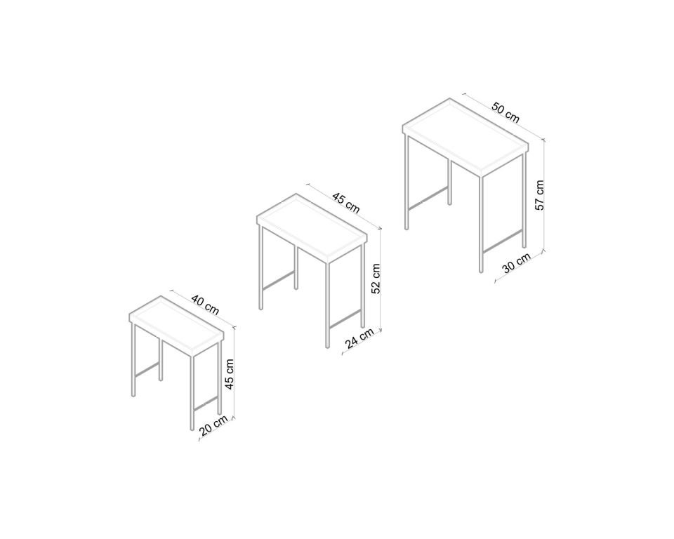 Ahşap Zigon Sehpa Seti - EDGE Serisi