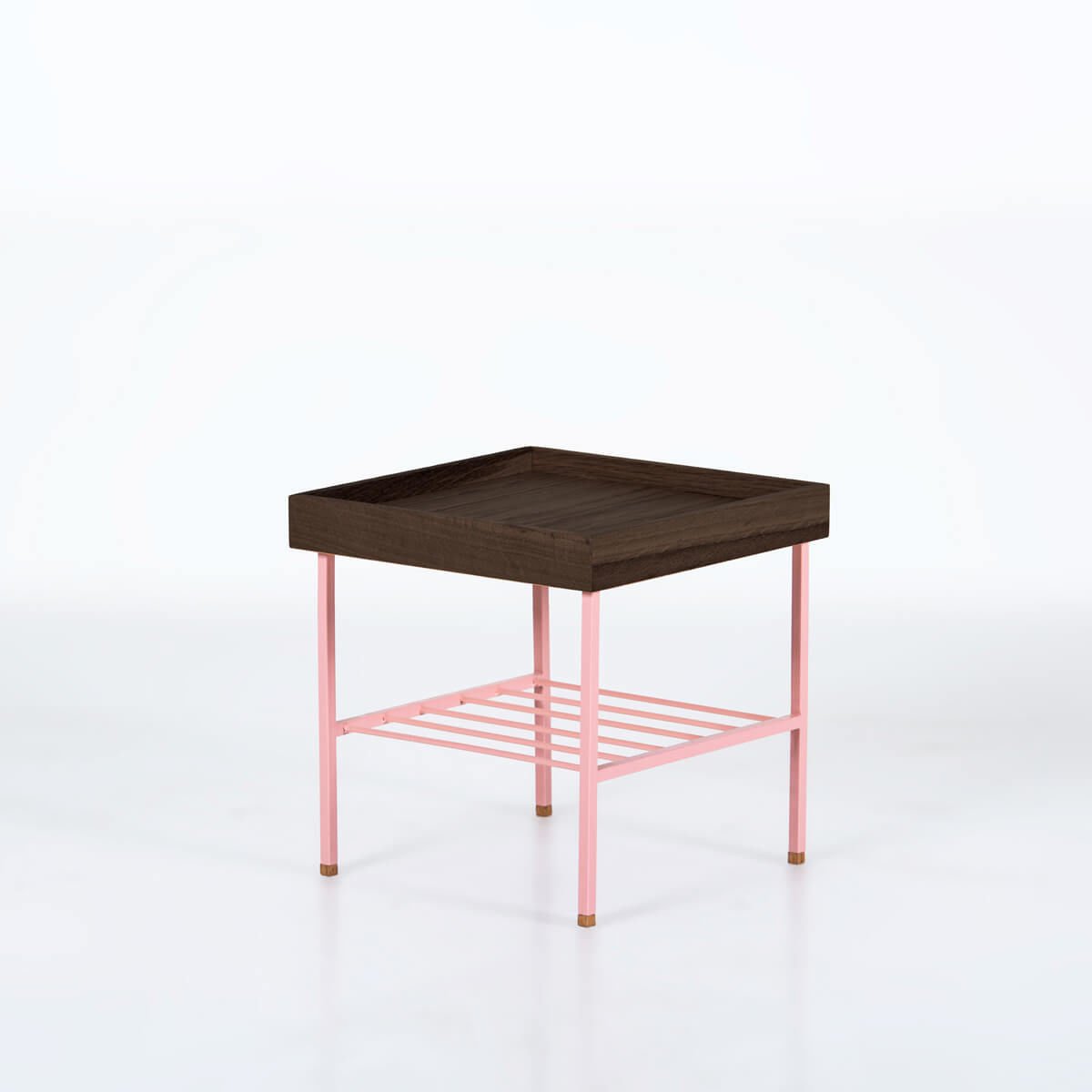 Masif Ahşap Kısa Yan Sehpa / Saksılık – EDGE Serisi