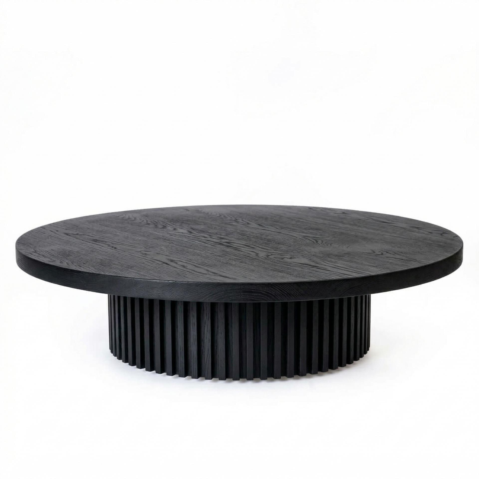 Masif Ahşap Yuvarlak Sehpa, Kısa - DOCIA Serisi Black