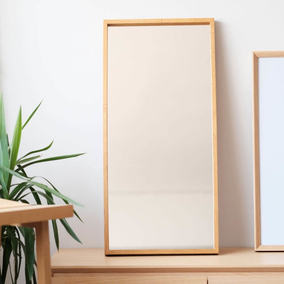 Wooden Framed Mirror, Medium Size – EDGE Series