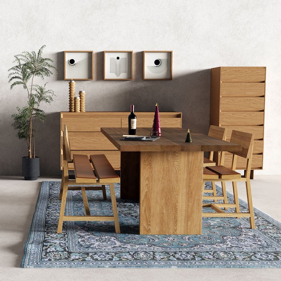 Solid Oak Long Dresser – BEAM Series