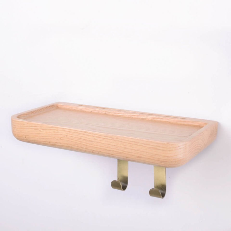 Mirrored Wooden Floating Shelf – Small, Oak