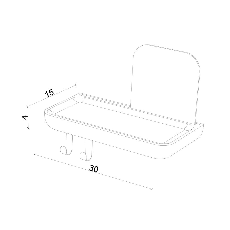 Mirrored Wooden Floating Shelf – Small, Oak
