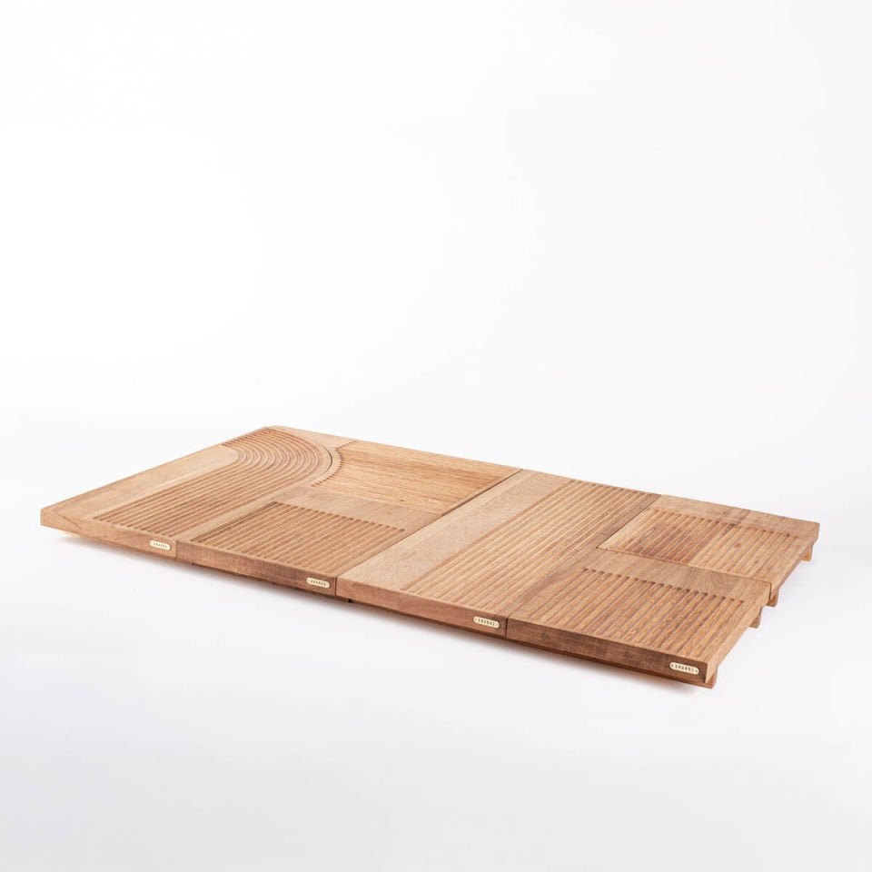 Pineapple Serving Board Set - Solid Oak Wood Serving Set of 3