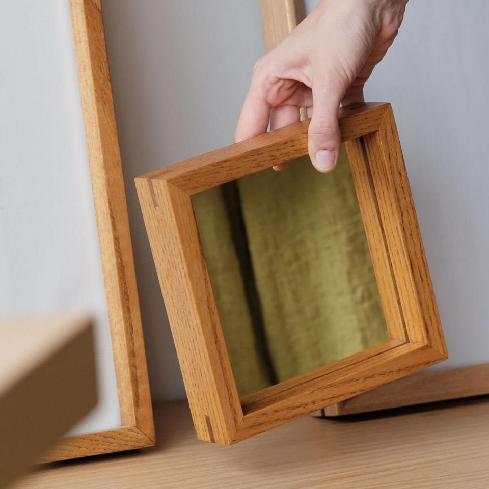 Wooden Framed Mirror, Small Square – EDGE Series