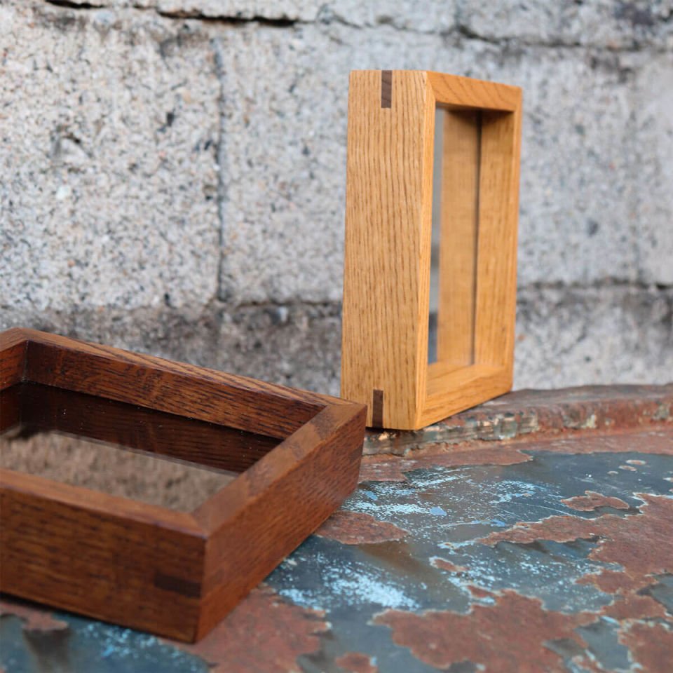 Wooden Framed Bronze Mirror, Small Square – EDGE Series