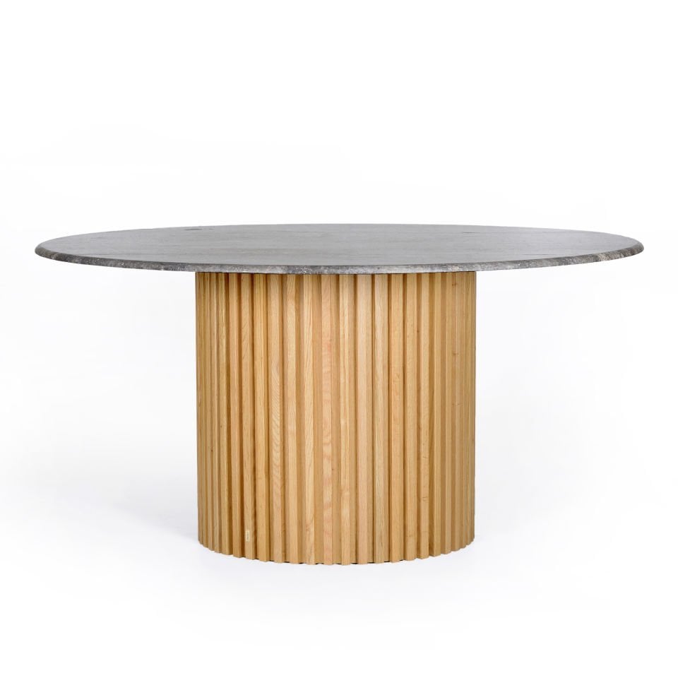 Travertine Large Round Table – DOCIA Series