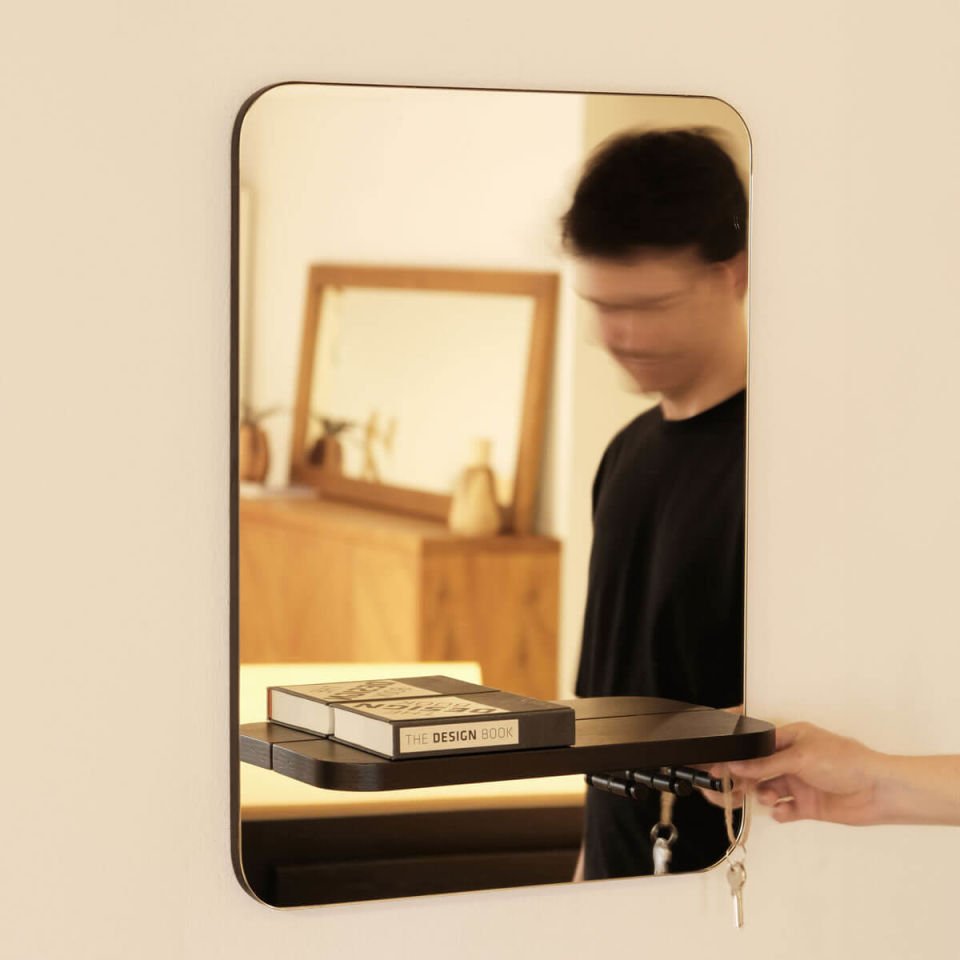 Ahşap Duvar Aynası – Dikdörtgen, Meşe