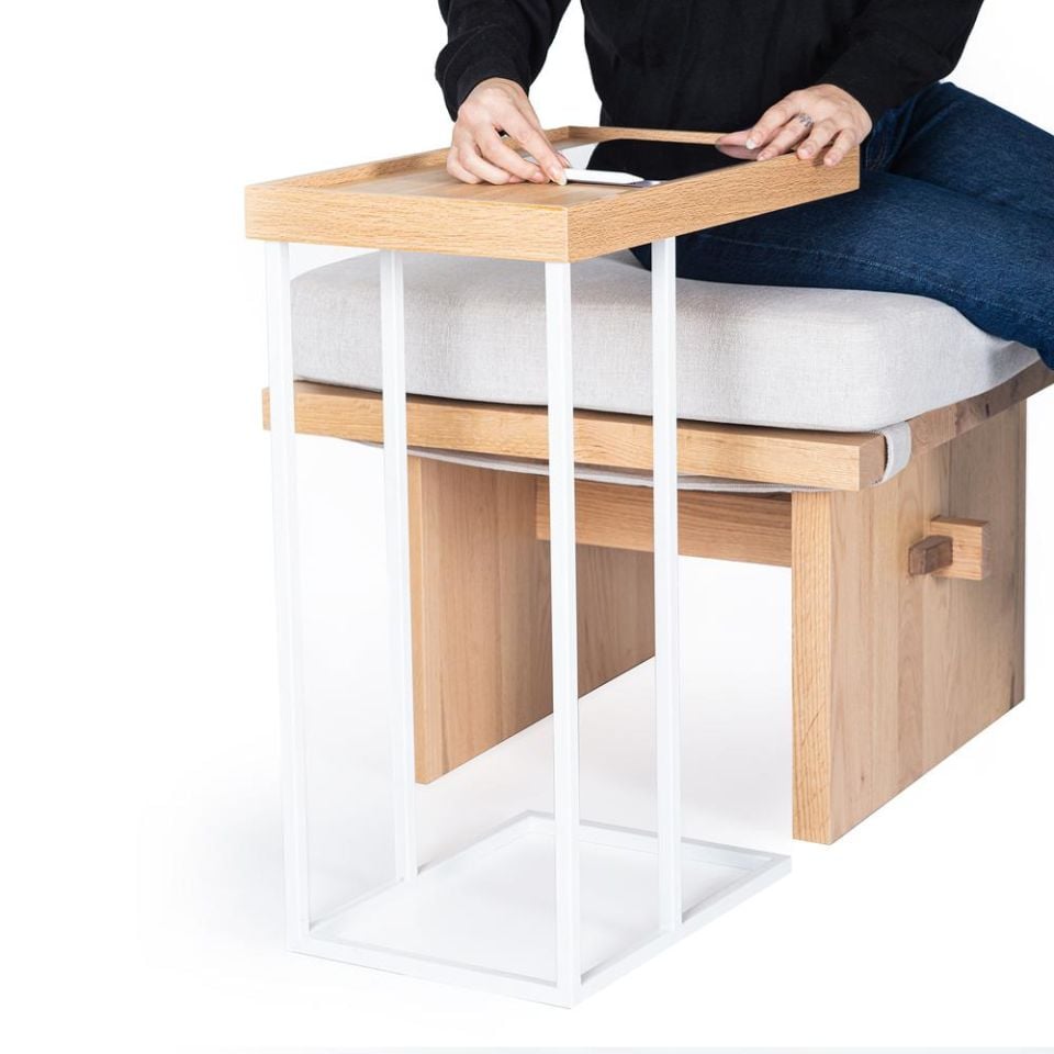 Ahşap C Sehpa - EDGE Serisi Raw