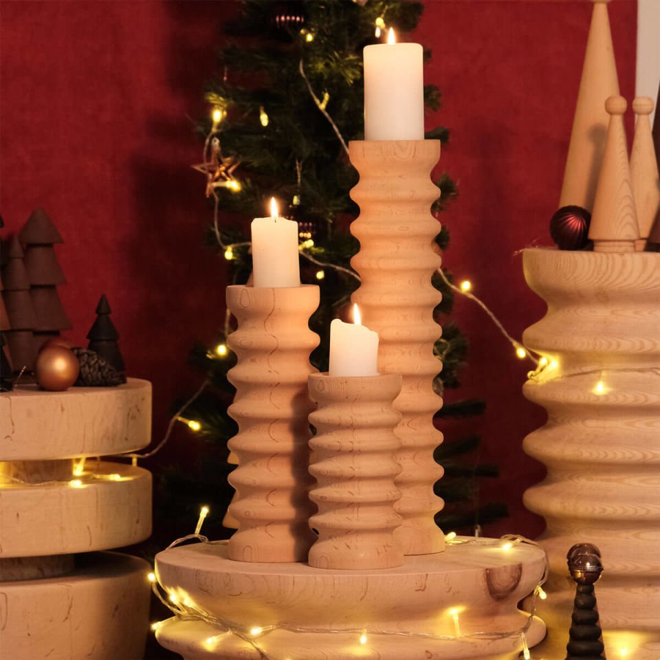 Masif Ahşap Mumluk - SOFRA Serisi