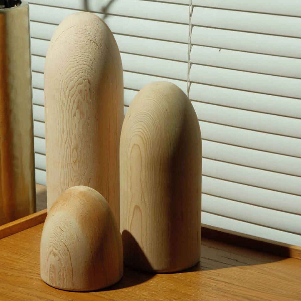 Masif Ahşap Kağıt Ağırlığı / Dekoratif Obje  - BULLET Serisi, Sedir, Büyük Boy