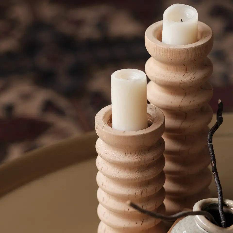 Wooden Candle Holder, Cedar – SOFRA Series