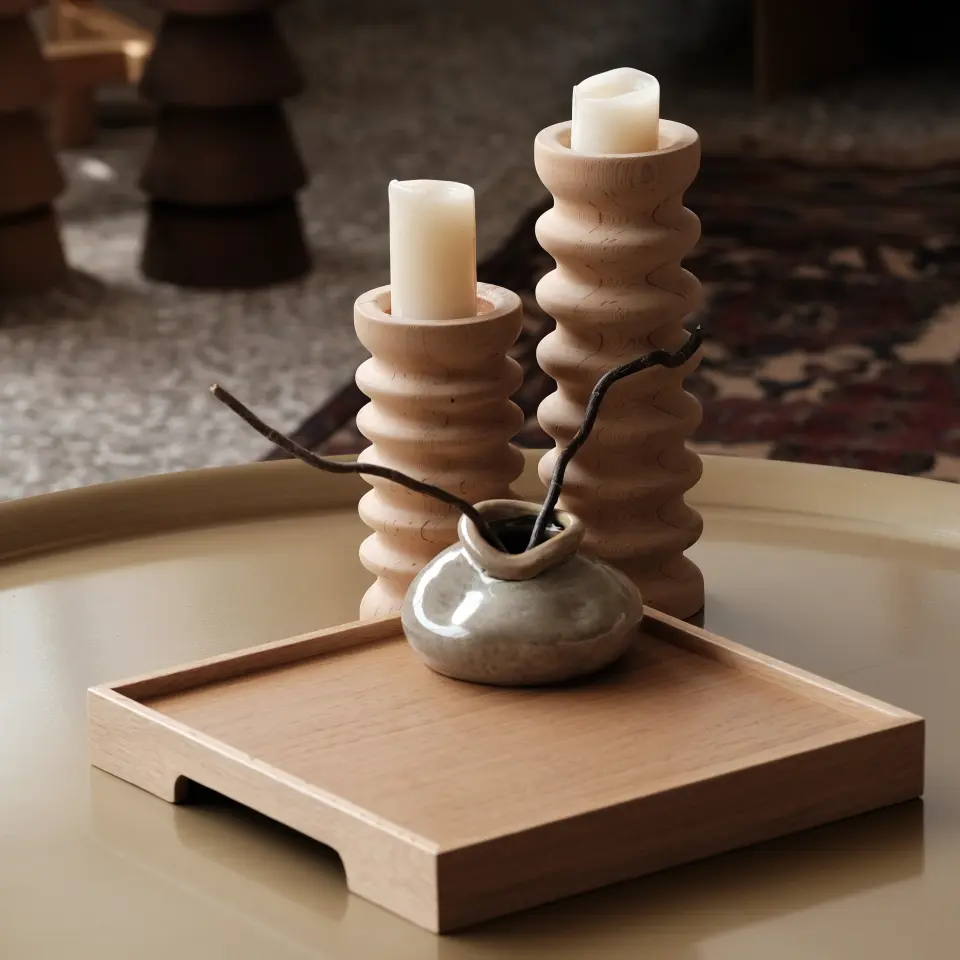 Ahşap Mumluk Seti - SOFRA Serisi