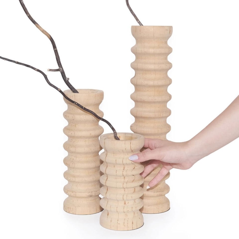 Wooden Candle Holder, Cedar – SOFRA Series