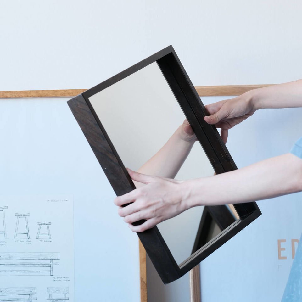 Wooden Framed Mirror, 40x40 Square – EDGE Series