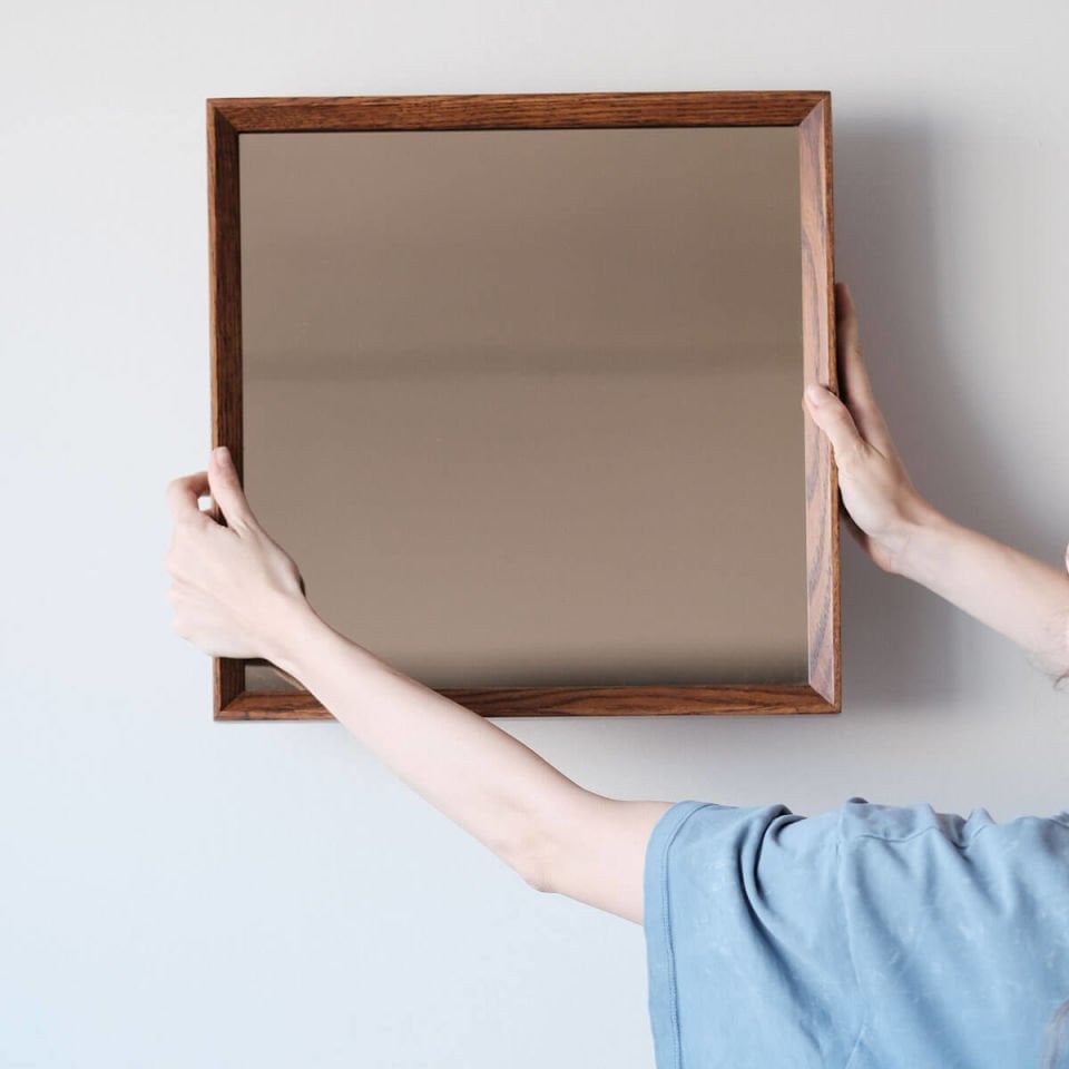 Wooden Framed Bronze Mirror, 40x40 Square – REGULAR Series
