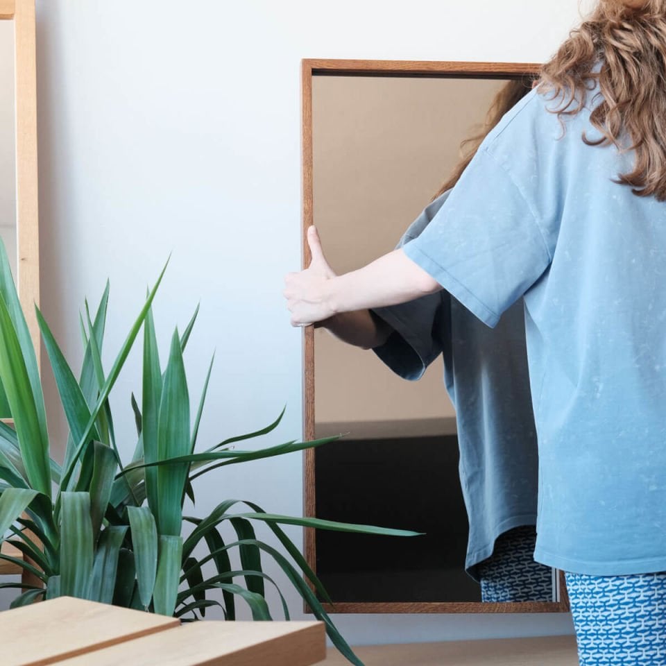 Ahşap Ayna  – EDGE Serisi, Orta Boy, Bronz