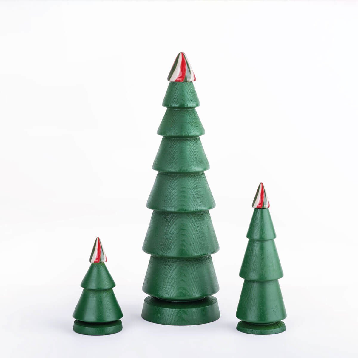 Wooden Christmas Tree Set FIR – Ceramic Headed Cedar Irish Green