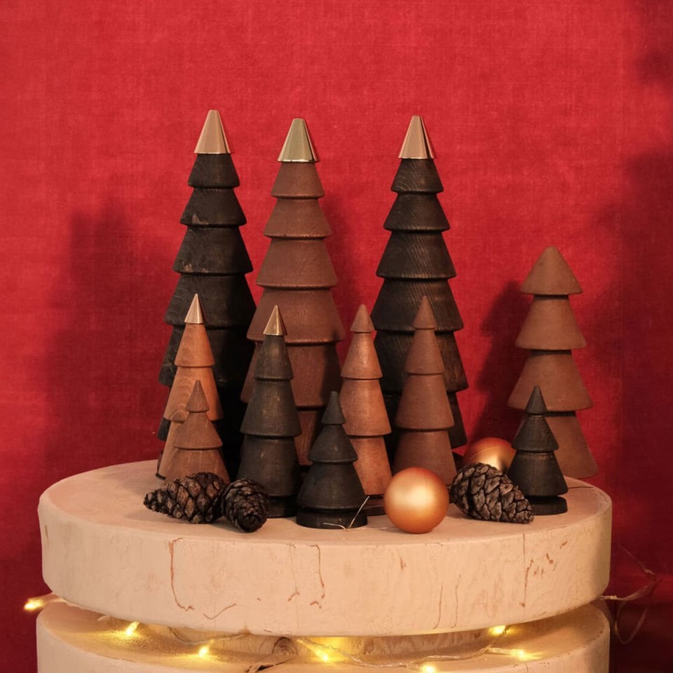 Wooden Christmas Tree CEDAR – Cedar with Brass Head, Large Forest